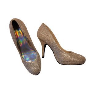 Silver Slipper Super sparkly high heels